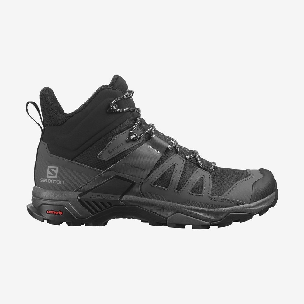 Buty Turystyczne Męskie Salomon X ULTRA 4 MID GORE-TEX - Czarne - Polska (634-OZIJEH)